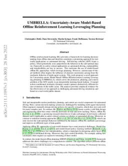 UMBRELLA: Uncertainty-Aware Model-Based Offline Reinforcement Learning
  Leveraging Planning
