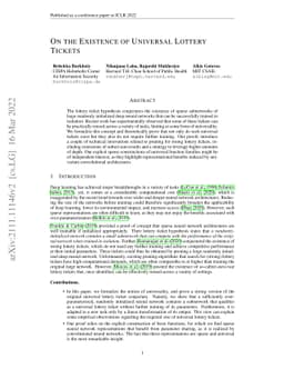 On the Existence of Universal Lottery Tickets