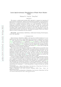 Learn Quasi-stationary Distributions of Finite State Markov Chain