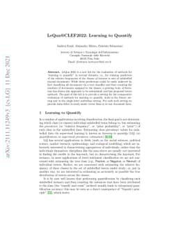 LeQua@CLEF2022: Learning to Quantify