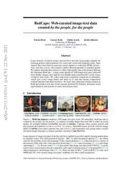 RedCaps: web-curated image-text data created by the people, for the
  people