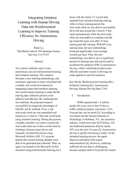 Integrating Imitation Learning with Human Driving Data into
  Reinforcement Learning to Improve Training Efficiency for Autonomous Driving