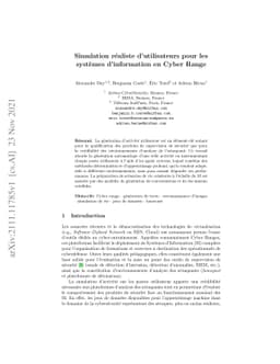 Realistic simulation of users for IT systems in cyber ranges