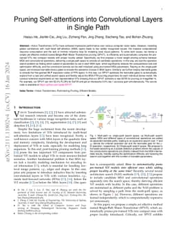 Pruning Self-attentions into Convolutional Layers in Single Path