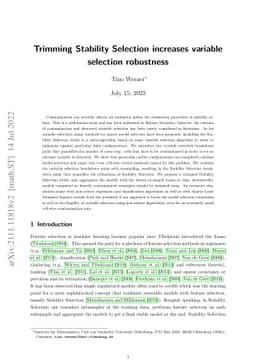 Trimming Stability Selection increases variable selection robustness