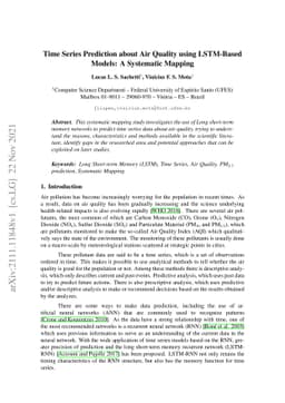 Time Series Prediction about Air Quality using LSTM-Based Models: A
  Systematic Mapping