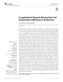 Longitudinal Speech Biomarkers for Automated Alzheimer's Detection