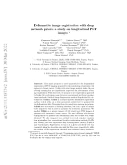 Deformable image registration with deep network priors: a study on
  longitudinal PET images