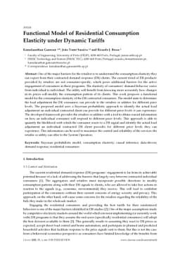 Functional Model of Residential Consumption Elasticity under Dynamic
  Tariffs