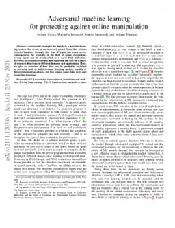 Adversarial machine learning for protecting against online manipulation