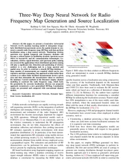 Three-Way Deep Neural Network for Radio Frequency Map Generation and
  Source Localization
