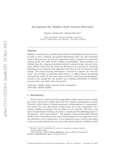 Asymptotics for Markov chain mixture detection