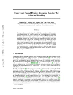 Supervised Neural Discrete Universal Denoiser for Adaptive Denoising