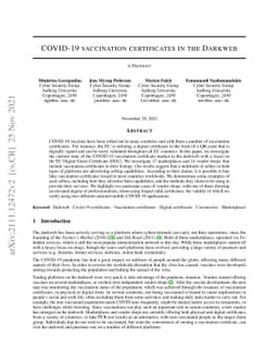 COVID-19 vaccination certificates in the Darkweb