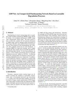 LDP-Net: An Unsupervised Pansharpening Network Based on Learnable
  Degradation Processes