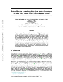 Rethinking the modeling of the instrumental response of telescopes with
  a differentiable optical model