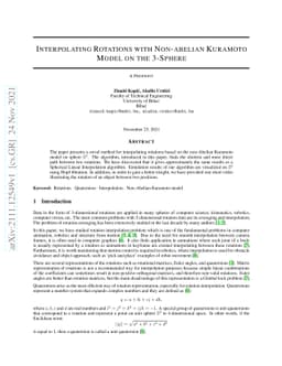 Interpolating Rotations with Non-abelian Kuramoto Model on the 3-Sphere