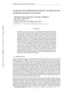 Learning State Representations via Retracing in Reinforcement Learning