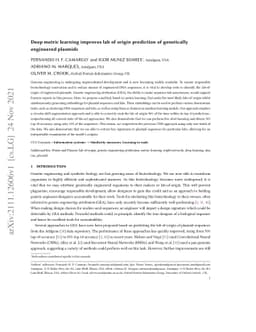 Deep metric learning improves lab of origin prediction of genetically
  engineered plasmids