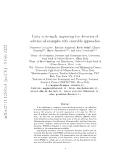Unity is strength: Improving the Detection of Adversarial Examples with
  Ensemble Approaches