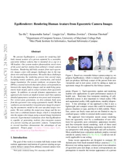 EgoRenderer: Rendering Human Avatars from Egocentric Camera Images