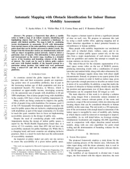 Automatic Mapping with Obstacle Identification for Indoor Human Mobility
  Assessment