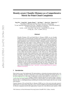 Density-aware Chamfer Distance as a Comprehensive Metric for Point Cloud
  Completion
