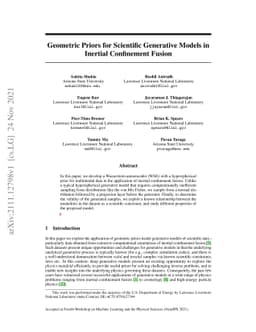 Geometric Priors for Scientific Generative Models in Inertial
  Confinement Fusion