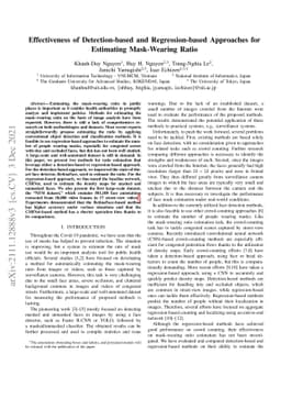 Effectiveness of Detection-based and Regression-based Approaches for
  Estimating Mask-Wearing Ratio