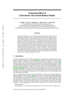 Clustering Effect of (Linearized) Adversarial Robust Models
