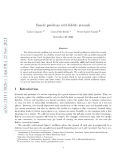 Bandit problems with fidelity rewards