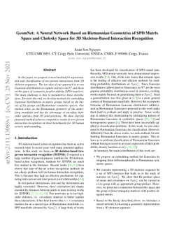 GeomNet: A Neural Network Based on Riemannian Geometries of SPD Matrix
  Space and Cholesky Space for 3D Skeleton-Based Interaction Recognition