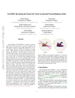 VaxNeRF: Revisiting the Classic for Voxel-Accelerated Neural Radiance
  Field
