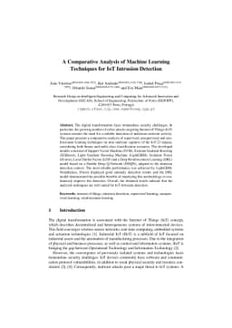 A Comparative Analysis of Machine Learning Techniques for IoT Intrusion
  Detection