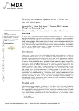 Learning source-aware representations of music in a discrete latent
  space