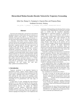 Hierarchical Motion Encoder-Decoder Network for Trajectory Forecasting