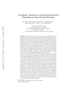 ArchRepair: Block-Level Architecture-Oriented Repairing for Deep Neural
  Networks