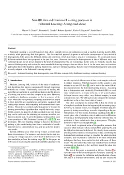 Non-IID data and Continual Learning processes in Federated Learning: A
  long road ahead