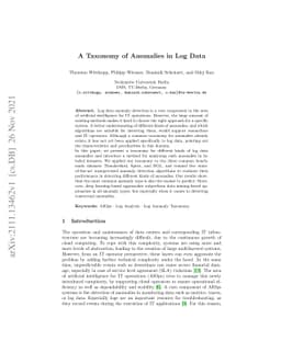 A Taxonomy of Anomalies in Log Data