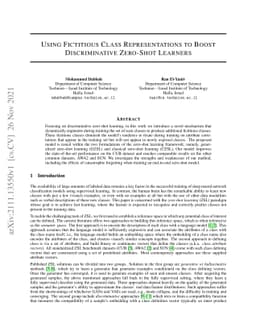 Using Fictitious Class Representations to Boost Discriminative Zero-Shot
  Learners