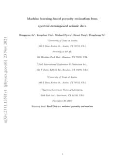 Machine learning-based porosity estimation from spectral decomposed
  seismic data