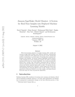 Amazon SageMaker Model Monitor: A System for Real-Time Insights into
  Deployed Machine Learning Models