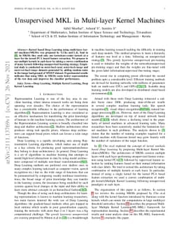 Unsupervised MKL in Multi-layer Kernel Machines