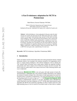 A Fast Evolutionary adaptation for MCTS in Pommerman