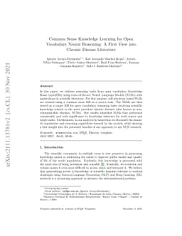 Common Sense Knowledge Learning for Open Vocabulary Neural Reasoning: A
  First View into Chronic Disease Literature