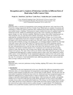 Recognition and Co-Analysis of Pedestrian Activities in Different Parts
  of Road using Traffic Camera Video