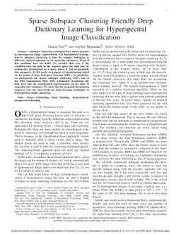 Sparse Subspace Clustering Friendly Deep Dictionary Learning for
  Hyperspectral Image Classification