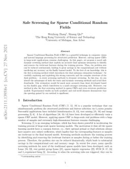 Safe Screening for Sparse Conditional Random Fields