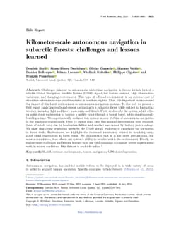 Kilometer-scale autonomous navigation in subarctic forests: challenges
  and lessons learned