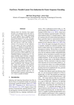 FastTrees: Parallel Latent Tree-Induction for Faster Sequence Encoding